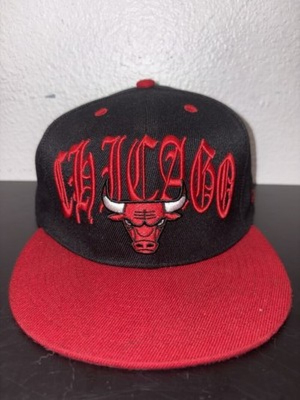 Chicago Bulls Snapback Hat Black Red Script Logo NBA Cap Adjustable OSFA